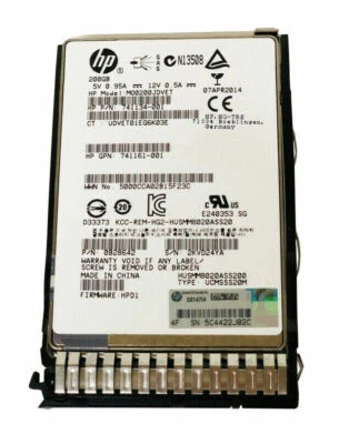 741134-001 HP 200GB 12G SAS ME 2.5" SSD SC HDD---- MO0200JDVET / 741161-001 - Image 1 of 2
