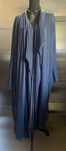 Suzanne Betro Womens Blue Long Sleeve Open Front Cardigan Sweater Size 4x - Picture 1 of 11