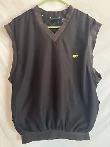Chaleco de golf Masters Collection talla mediana negro cuello en V suéter rompevientos - Imagen 1 de 7