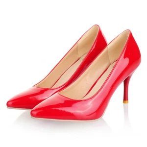 Zapatos de tacón de mujer Oficina Carrera Zapatos casuales puntiagudos Zapatos brillantes Talla 3-16 - Imagen 1 de 17