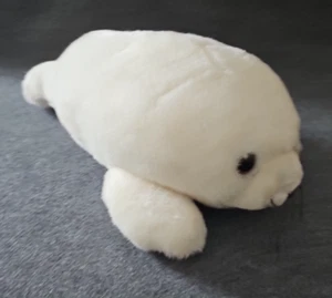Vintage Tupperware Tuppy White Seal Puppy Stuffed Animal 16" Long, 1993 - Picture 1 of 4