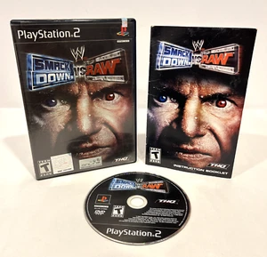 WWE SMACK DOWN! VS RAW PS2 SONY PLAYSTATION 2 COMPLETE SET THQ JAKKS PACIFIC - Picture 1 of 5