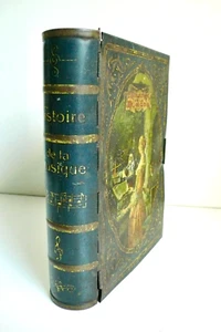 BELLE BOITE ANCIENNE EN FER LITHOGRAPHIÉ LIVRE "HISTOIRE DE LA MUSIQUE" - Imagen 1 de 7