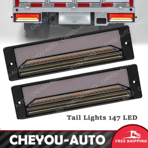 2X Tray Ute Trailer Truck Flowing Turn Signal Brake Tail Lights 147 LED Smoked - Picture 1 of 12