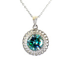 Certyfikowany 5ct naturalny VS1 / niebieski diament wisiorek 925 srebro szterling biżuteria damska