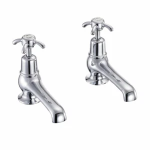 Burlington Anglesey Pair of 5 inch Traditional Basin Taps - Chrome, AN2 - Picture 1 of 4