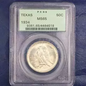 1934 Texas Half Dollar 50c Commemorative - PCGS MS 65 OGH - Bild 1 von 6