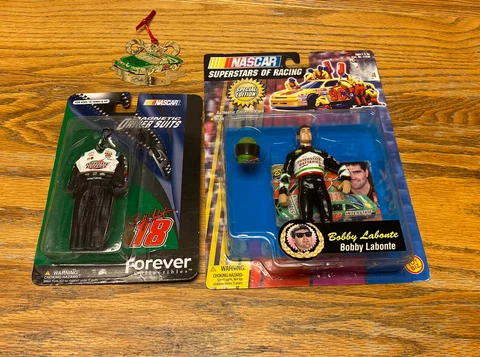 Bobby Labonte NASCAR Ornament, Magnet Driver Suit & Figure Lot NIP Cover