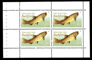 DDR Heftchenblatt 19 v D **, Süsswasserfische 1988,rechts nicht gez, postfrisch - Bild 1 von 1