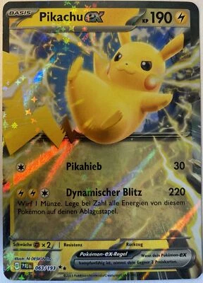 Pokemon Pikachu ex | Deutsch 063/193 Entwicklungen in Paldea | Near Mint - Bild 1 von 2
