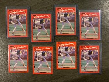1990 Donruss Rickey Henderson ERROR Card Lot (8) - (5) Errors, (3) Corrected