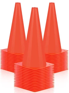 24 Pieces Traffic Cones, 12 Inches Cone Markers, Plastic Construction Safety Con - Picture 1 of 7
