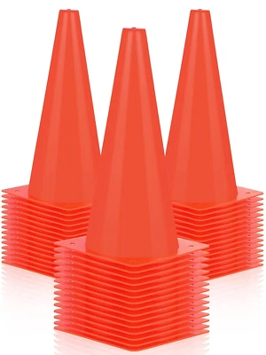 24 Pieces Traffic Cones, 12 Inches Cone Markers, Plastic Construction Safety Con - Image 1 of 4