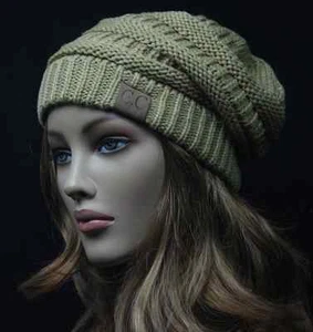 CC Authentic Women Teens Bubble Knit Beanie Cute Colors Winter Snow Ski Warm Hat - Picture 1 of 20