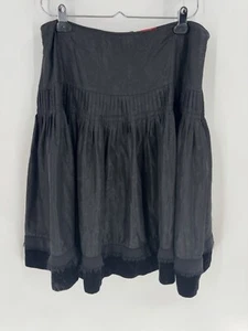 Dorothee Bis Rock Damen 12 schwarz Rüschen Blasensaum Samtbesatz Fransen Satin - Bild 1 von 13