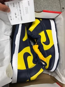 Nike Dunk High Michigan UK 6 (2020) YELLOW BLUE WHITE - Picture 1 of 2