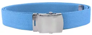 ADJUSTABLE CANVAS MILITARY WEB BELT METAL BUCKLE MEN WOMEN 36" 44" 56" 64" 72" - Picture 1 of 48