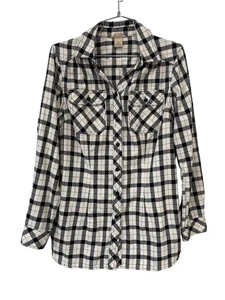 Duluth Trading Co Hemd Größe Small Crosscut feuchtigkeitsableitend Flanell Tunika schwarz weiß - Bild 1 von 6