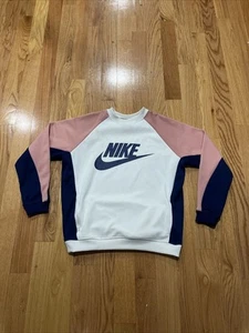 Maglione Nike Tech donna girocollo rosa color block taglia LARGE L - Foto 1 di 5