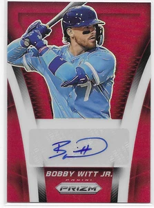 2025 Panini Prizm Throwback Signatures Prizms Red #10 Bobby Witt Jr. #'d 11/99 - Picture 1 of 2