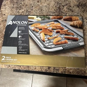ANOLON Advanced Nonstick Bakeware 2 Piece Crisper Set Cookie Pan & Insert Tray - Picture 1 of 24