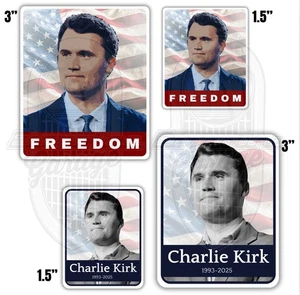 X4 Set - Charlie Kirk 3” Sticker Decal Point USA United States Trump Republican - Picture 1 of 3