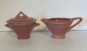 Homer laughlin harlequin Fiesta Sugar Bowl and Creamer Set Pink / Rose - Picture 1 of 9