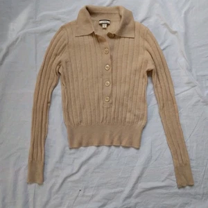 J.Crew Featherweight Cashmere Cropped Pullover Sweater  Ribbed Tan Size XXS  - Picture 1 of 11