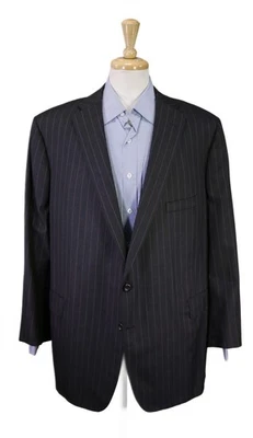 Oxxford Custom Gray Pinstripe 2-Btn Blazer Jacket Current Model 48R - Image 1 of 4