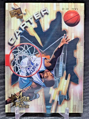 Vince Carter 1998 Press Pass In Your Face acetato de novato UNC Tar Heels Raptors Foto 1 de 2