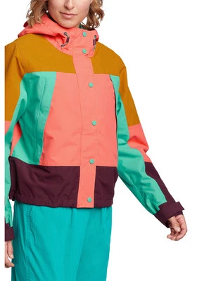 Eddie Bauer Damen Jacke Karla Regenjacke Outdoorjacke, Rosa/Braun/Grün M (38/40)