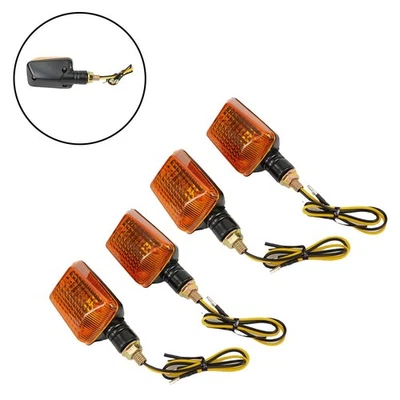 4xmotorcycle halogen turn signals black tinted front rear scooter quad moped 12V - Image 1 of 4