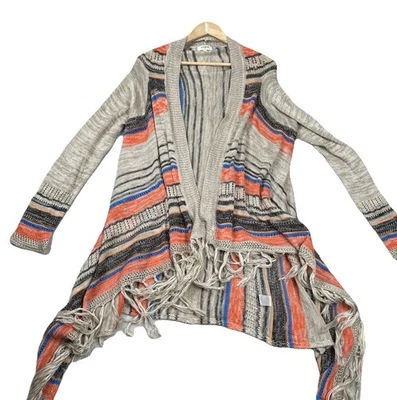 Umgee Open Cardigan Duster Sweater Large Brown Boho Kimono Fringe Festival Gypsy - Image 1 of 4