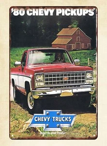 1980 autos Truck Pickups metal tin sign bathroom wall decor - Picture 1 of 4