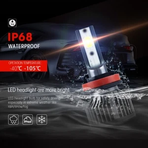 2PCS 1860CSP Car Headlight 3000K/4300K/6000K/8000K Bright Light H4 H7 H11 9012 - Picture 1 of 5