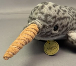 Gray Spotted Narwhal Aurora Miyoni Unicorn Of The Sea Plush Stuffed Animal New - Picture 1 of 8