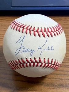 GEORGE KELL 11 SIGNED AUTOGRAPHED OAL BASEBALL! Red Sox, Athletics, Tigers! HOF! - Picture 1 of 2