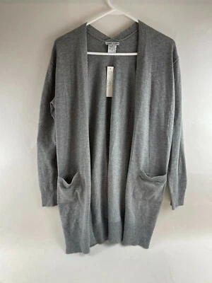 Suéter Sweet Romeo Para Mujer Talla M Gris Manga Larga con Bolsillos Cárdigan Abierto Nuevo con Etiquetas Foto 1 de 4