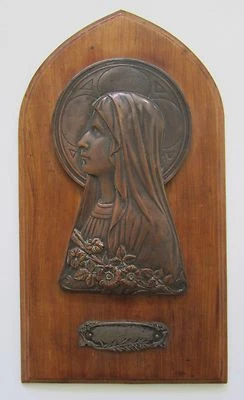 French Art Nouveau 1920's Rochefort "Mary" Brass Plaque - Image 1 of 4