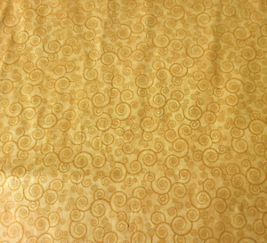 Harmony Cotton BTY Quilting Treasures Golden Tan Scroll Blender