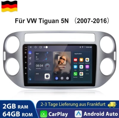 Carplay Für VW Tiguan 5N 07-2016 Android 13 Autoradio GPS Navi WIFI FM USB 2+64G - Bild 1 von 4