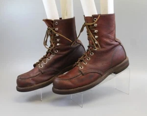 VTG 60's/70's RED WING LEATHER MOC TOE LACE UP WORK BOOTS MENS SZ 9A - Picture 1 of 10