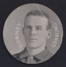 1909-11 E254 Colgan's Chip TOM DOWNEY Cincinnati Vintage Baseball Card