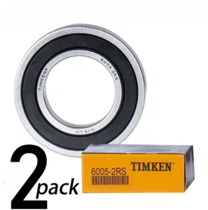 New 2 PACK 6005-2RS TIMKEN 25X47X12MM Double Rubber Seal Bearings Free Shipping - Picture 1 of 3