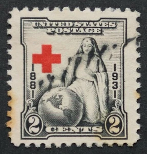 U.S. Used #702 2c Red Cross, XF - Superb Jumbo. Duplex Cancel. A Gem! - Picture 1 of 2