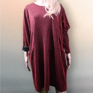 Made In Italy  - Kleid - Longshirt  - Rot - Glitzernd - Gr. 44 - Bild 1 von 10