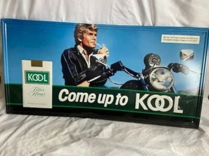 Kool Cigarettes Tobacco Metal Advertising Large Embossed Tin Tacker Sign - 1984 - Picture 1 of 2