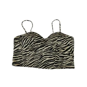 Crop top bustier Sinceramente Jules stampa zebrata con spalline per spaghetti taglia L - Foto 1 di 7