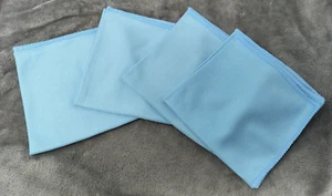Smart Home Sparkling Glass Cleaning Cloth Blue Square Set Of 4 Polyester NEW - Picture 1 of 8