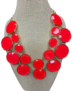 Collana dichiarazione Kate Spade rosa fluo arancione "BAUBLEBOX" grossa Y2K audace - Foto 1 di 6